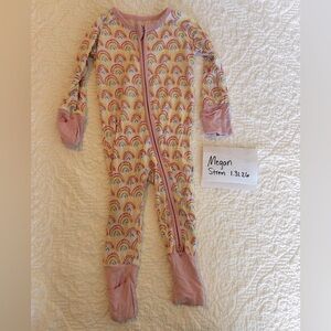 3-6 month Little Sleepies Rainbow Zippy